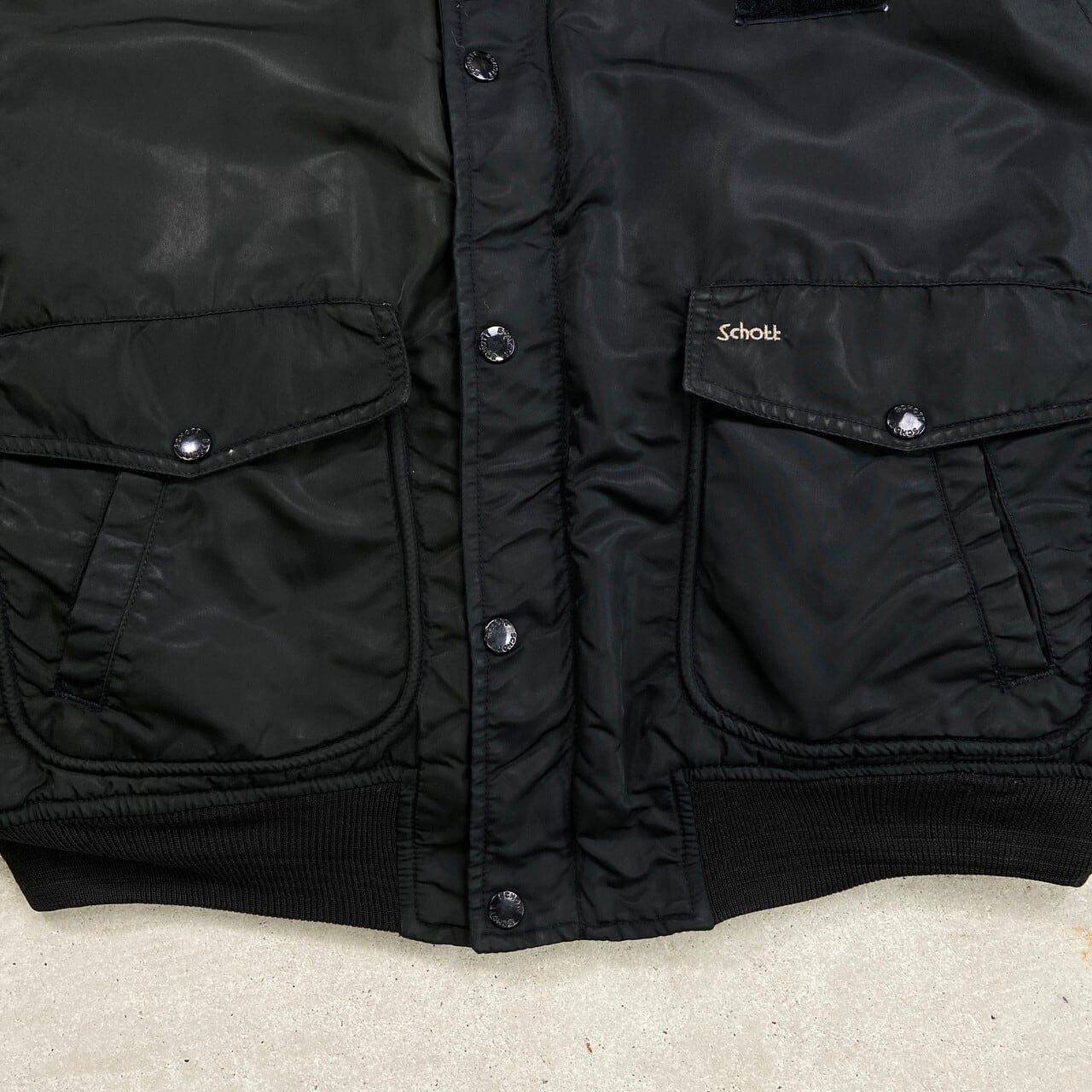 Shott リバーシブル MA-1 フライトジャケット キルティング 黒 L