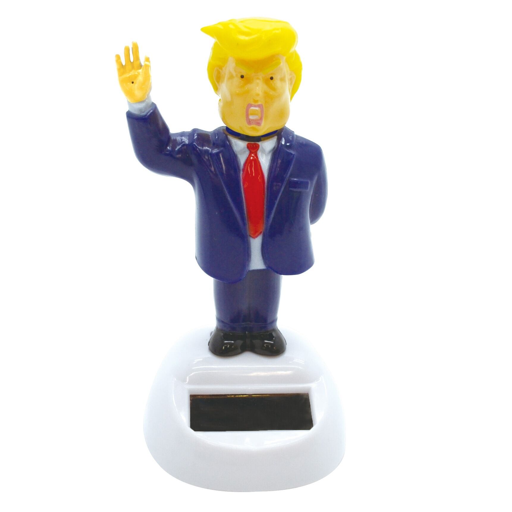 トランプをする老人のフィギュア 置物人形 山二 大統領 ソーラースイング ミスタープレジデント 太陽光 ダンス