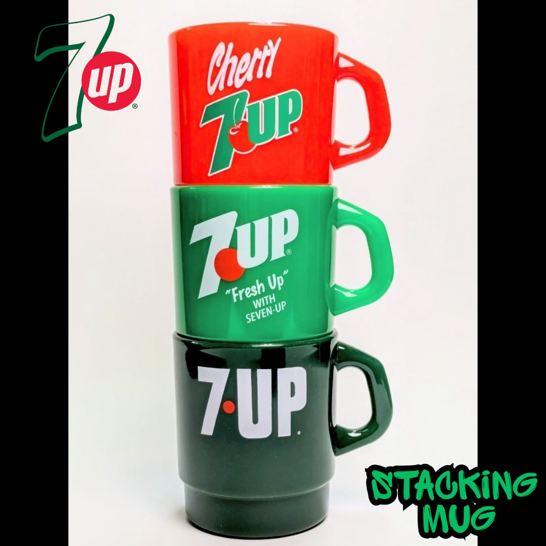 【 STACKING MUG / スタッキングマグ   積み重ねられるマグ  】 7UP ( セブンアップ )  〚アメリカン雑貨 アメトイ〛