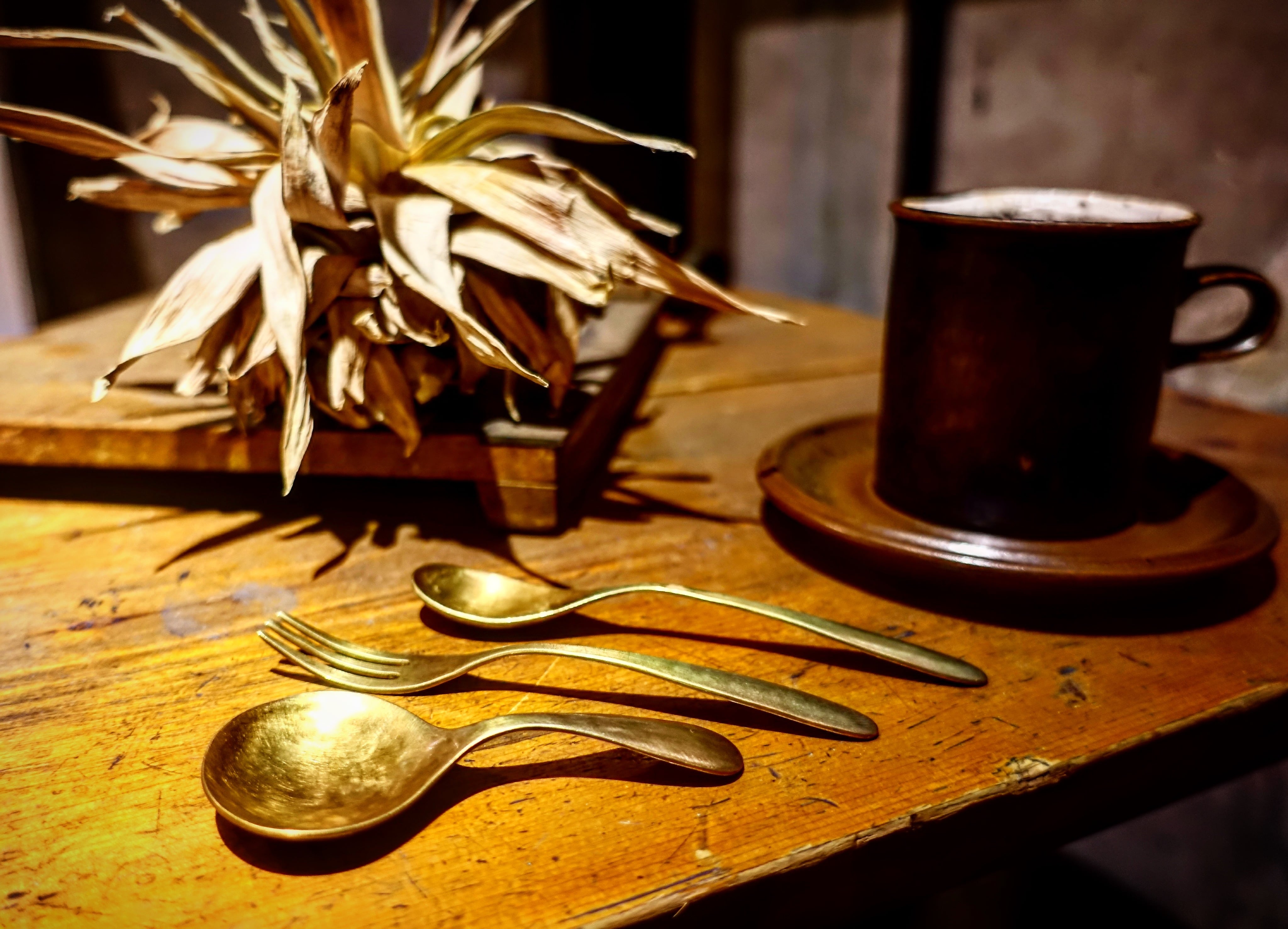brass tea spoon | 真鍮ティースプーン | &kow leather × brass
