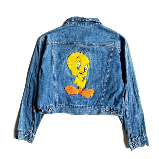 90年代 LOONEY TUNES トゥイーティー キャラクター刺繍 デニム 