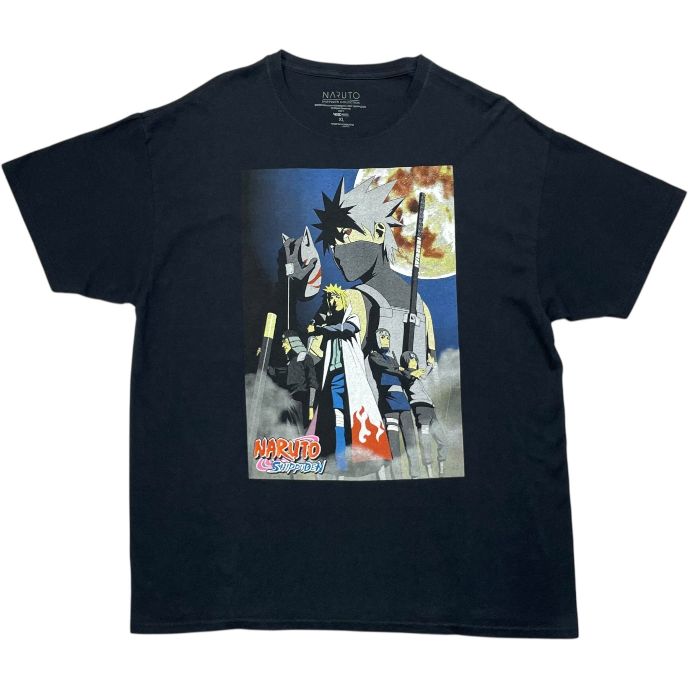 《XL》 NARUTO ナルト アニメTシャツ フロントプリント ブラック no.7996