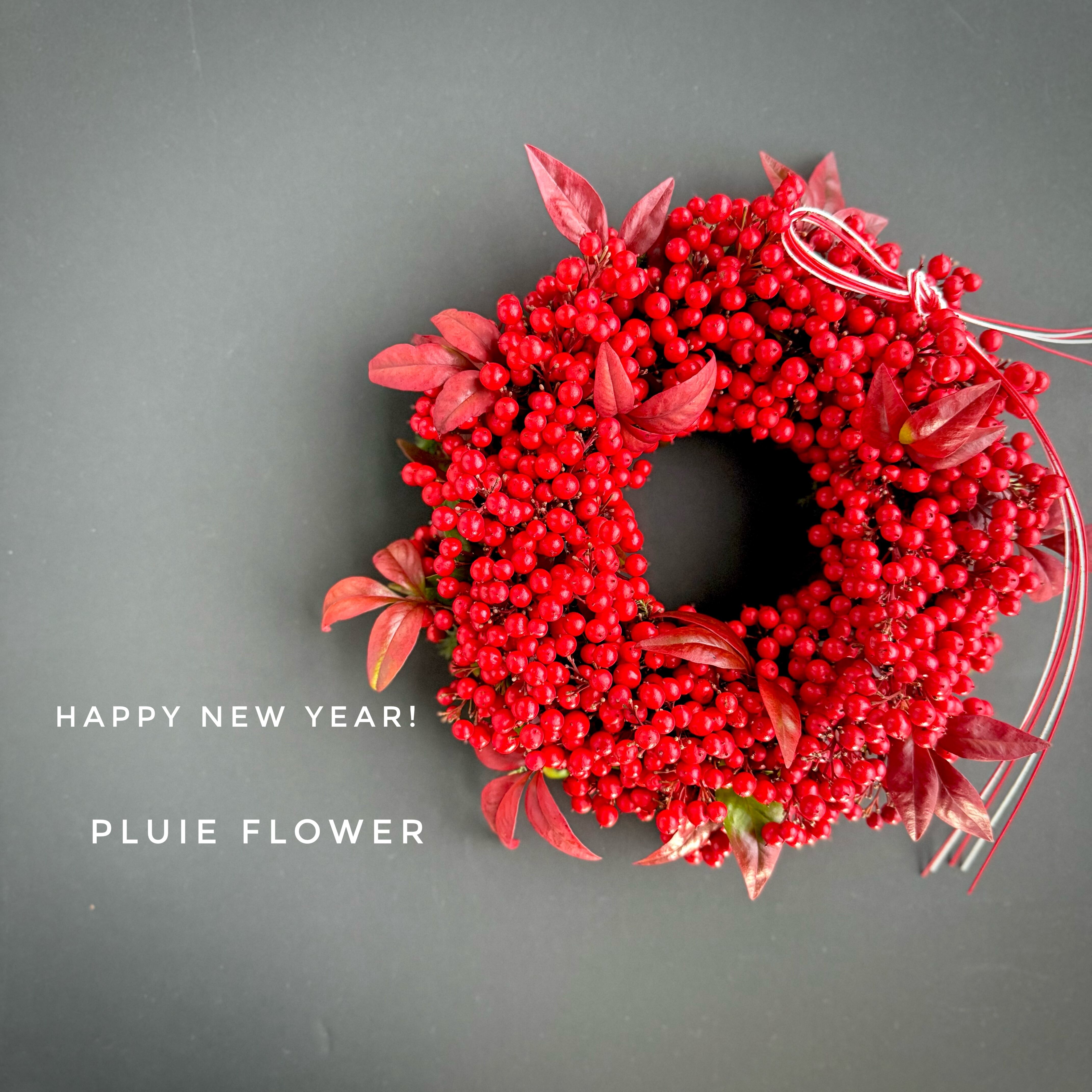 お正月 南天お飾りリース 紅白 | Pluie Flower
