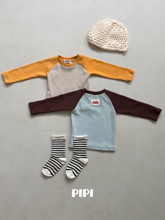 【取寄】PIPI  ラグランバイカラーTシャツ｜秋服｜韓国子供服｜26/AT