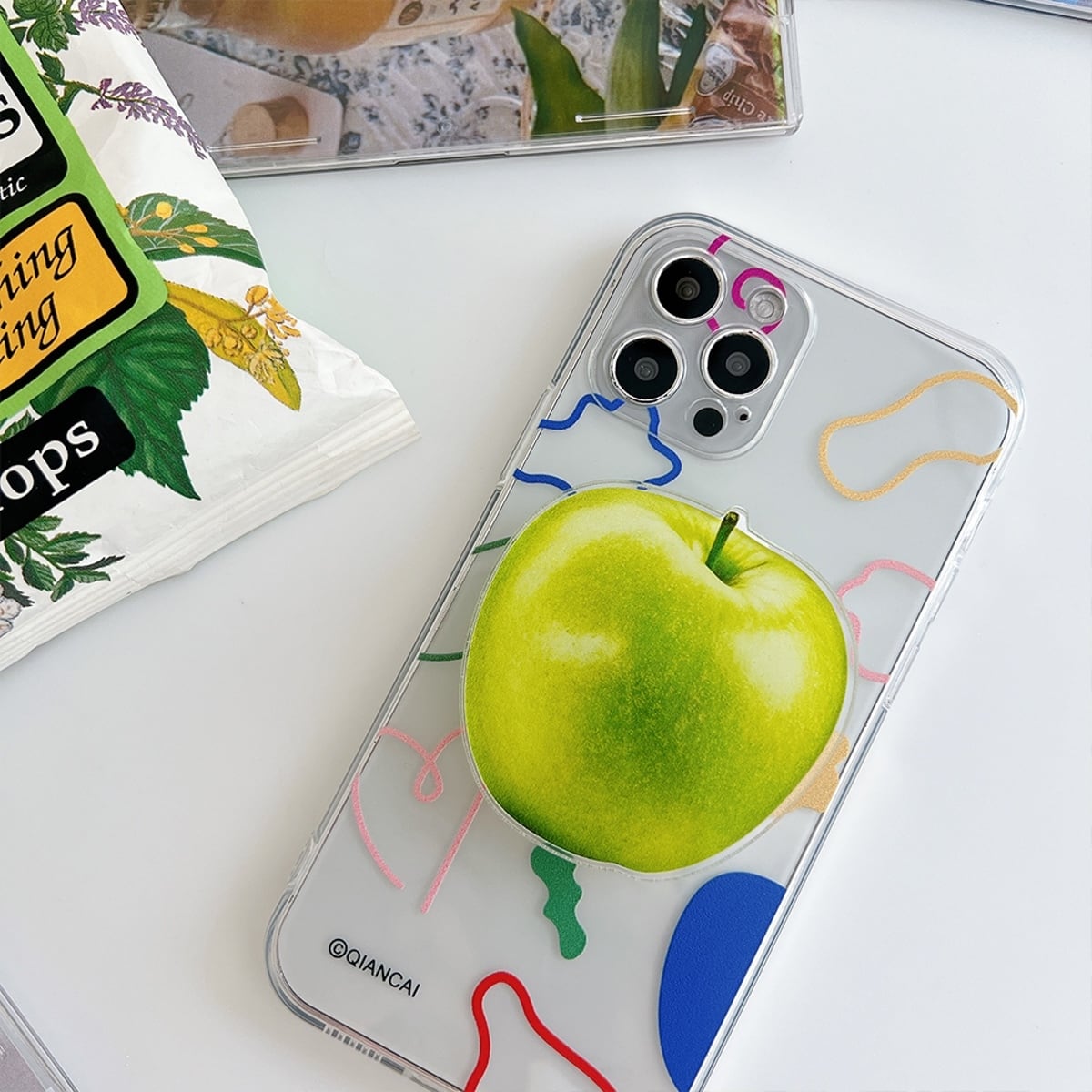 スマホグリップ 韓国 グリップトック シンプル かわいい おしゃれ スマホスタ ンド Griptok 落下防止 デザイン トマト レモン アップル 果物 フルーツ モチーフ セレクトショップオンリーユー