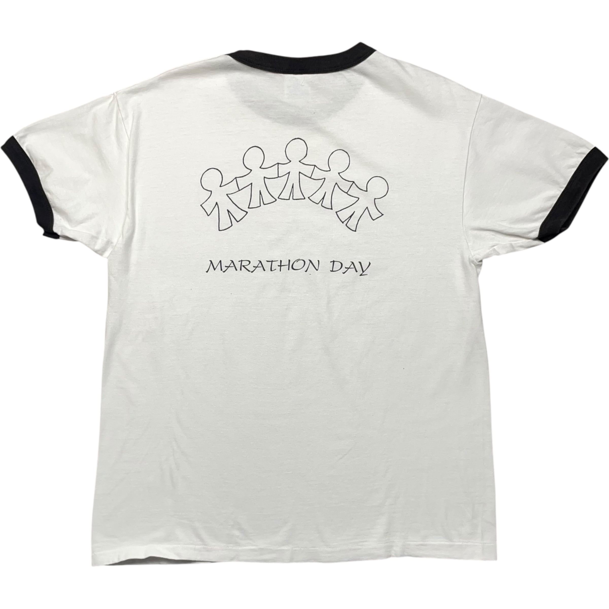 《L》Hanes ヘインズ リンガーTシャツ マラソンイベント 両面プリント シングルステッチ USA製 90年代 vintage no.8383