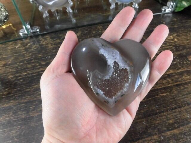 【瑪瑙カービング】　ハート瑪瑙　no.2