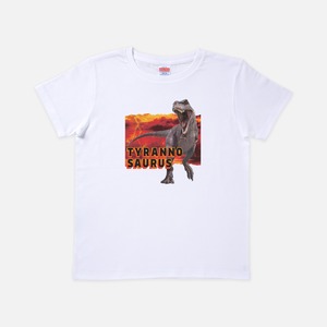 Tシャツ［リアルダイナソー］ティラノマグマ　ホワイト色