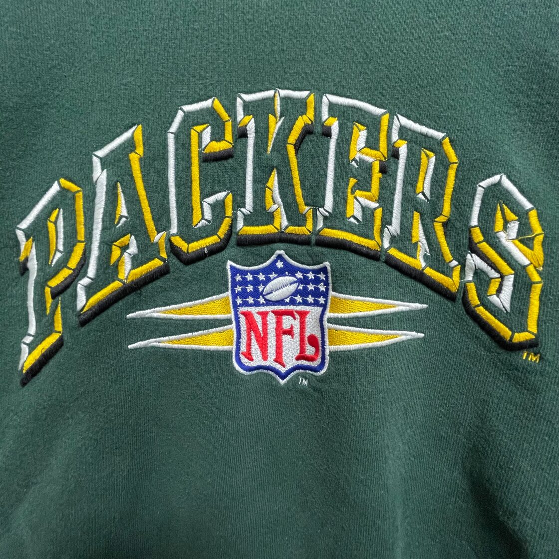 NFL PACKERSパッカーズ 90s USA製 刺繍ロゴ スウェットトレーナー 