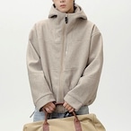 Zip-up hip-length hooded jacket ◇2color H0981