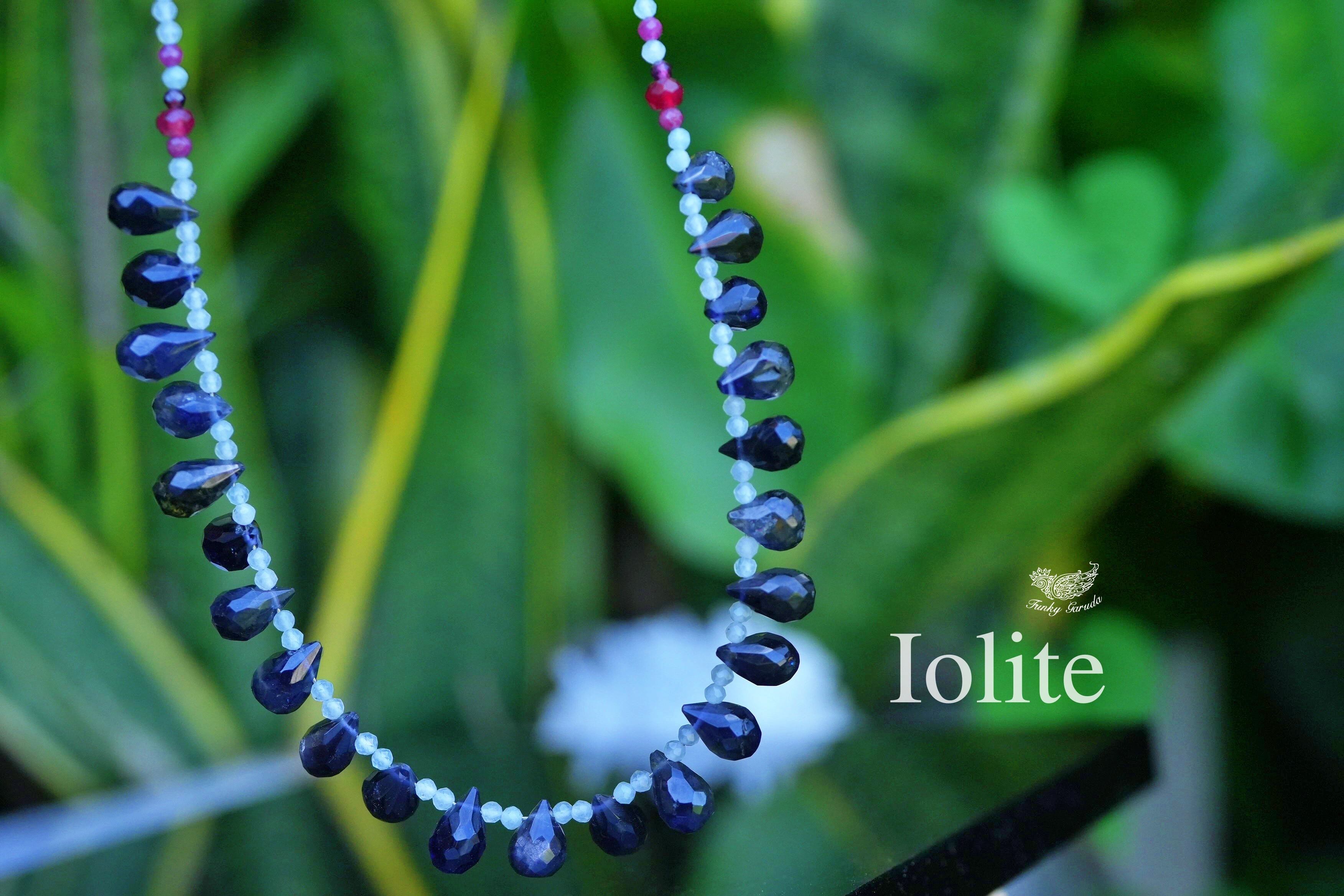 華やかJewel★アイオライト★ビーズネックレス 1670