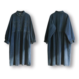 デニム シャツワンピース 2col M 10432