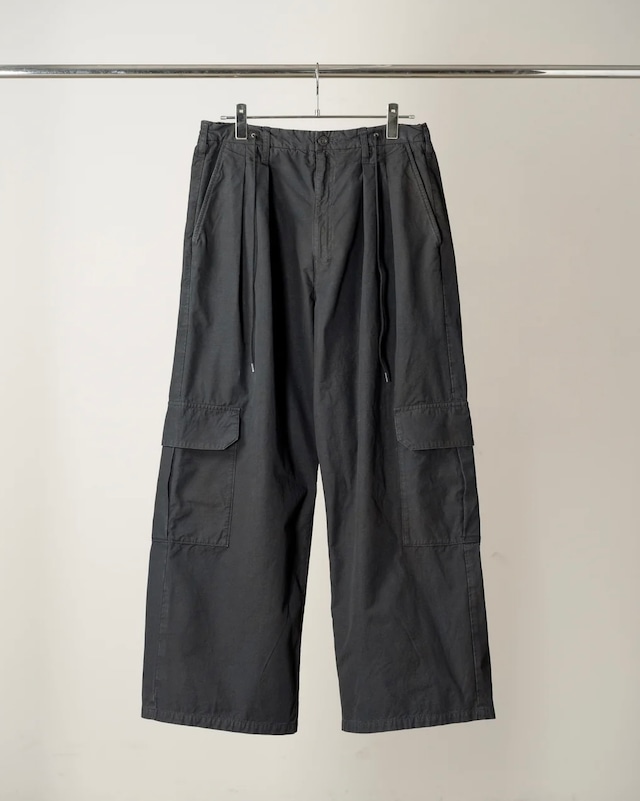 ANCELLM / POPLIN CARGO PANTS (BLACK)