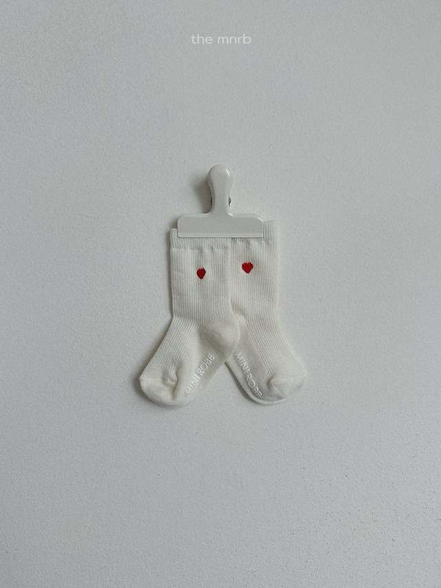 《予約》送料無料【minirobe】Heart Logo Socks 3 Set