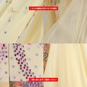 社交ダンス 衣装 ドレス ワンピース スタンダード イエロー系 ピンク系 黄色 ピンク 花柄 フロート レース デモ 競技 ダンス パーティ 華やか 豪華 明るい かわいい フォーマル 上品 発表会