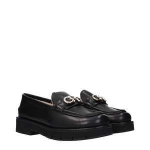 FERRAGAMO フェラガモ レディース ローファー レザー ブラック