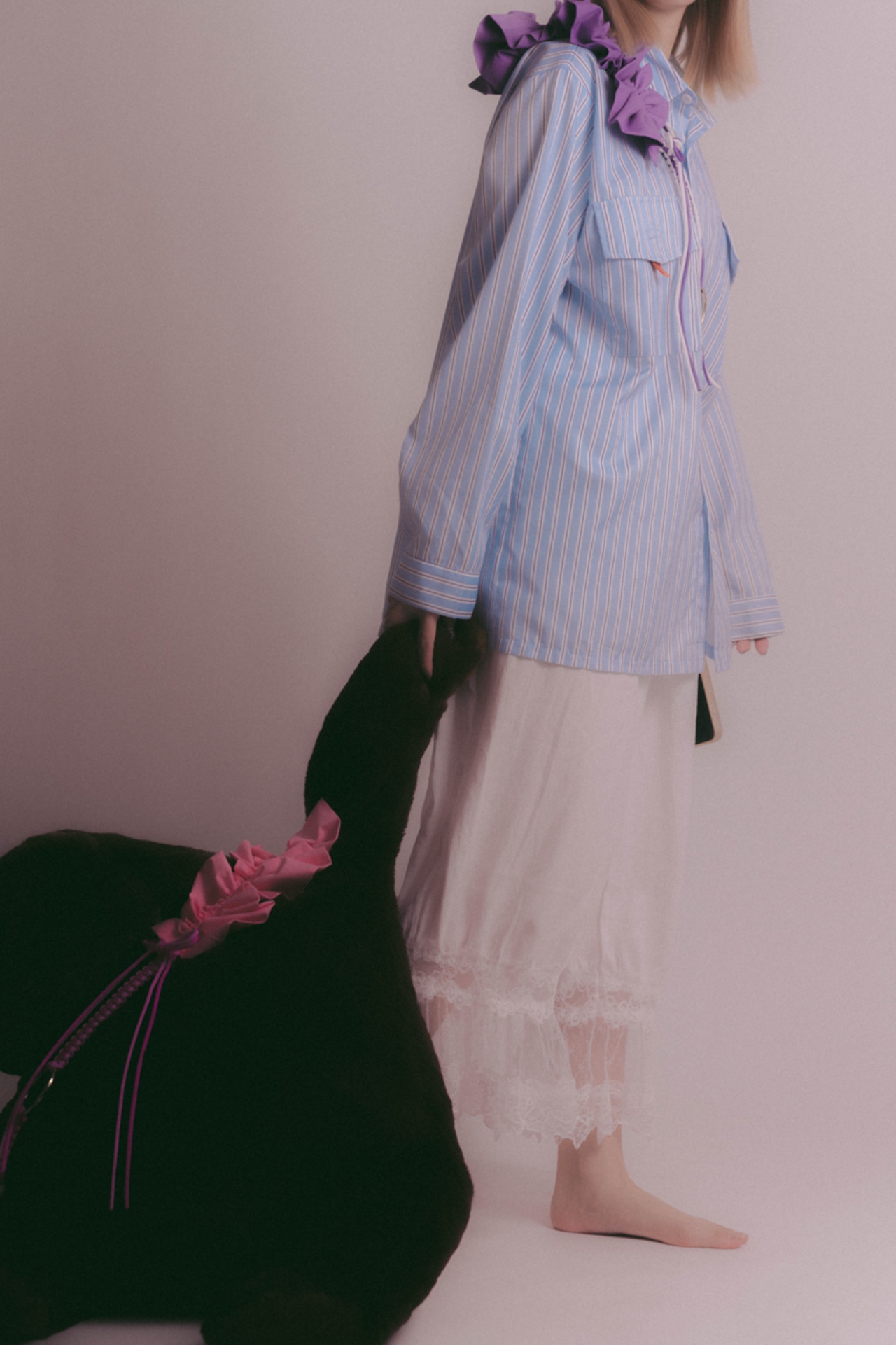 bi-tone frill strap Pink×Pink