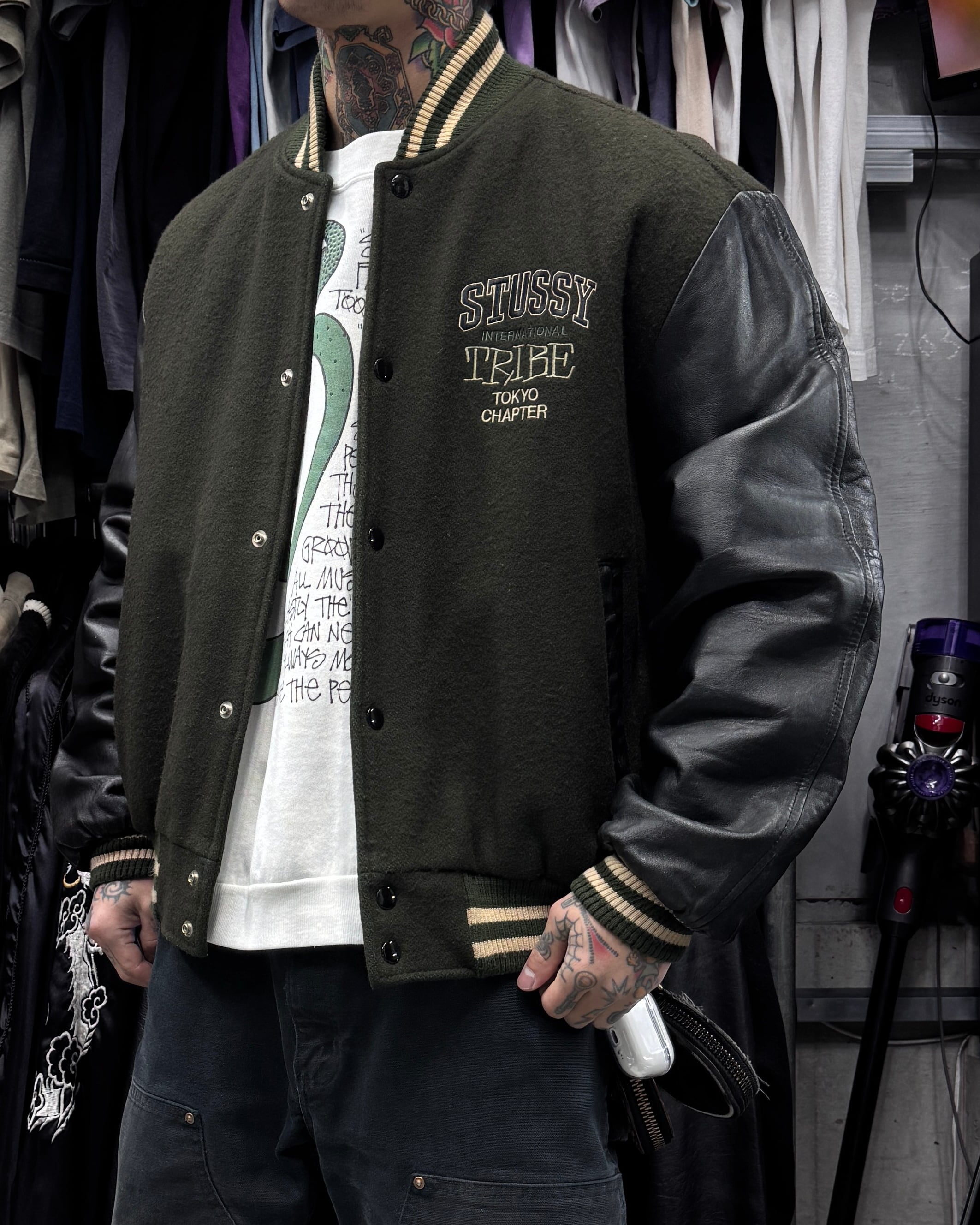 Special!!】90's old stussy Varsity Jacket ”スタジャン” ”TOKYO