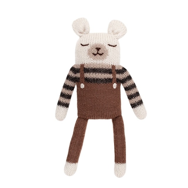 main sauvage/ Polar bear knit toy,nut overalls