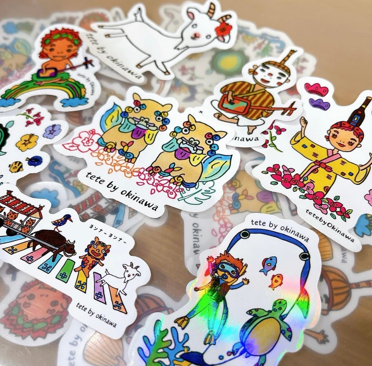 数量限定】tete by Okinawa オリジナル オキナワステッカー2枚セット
