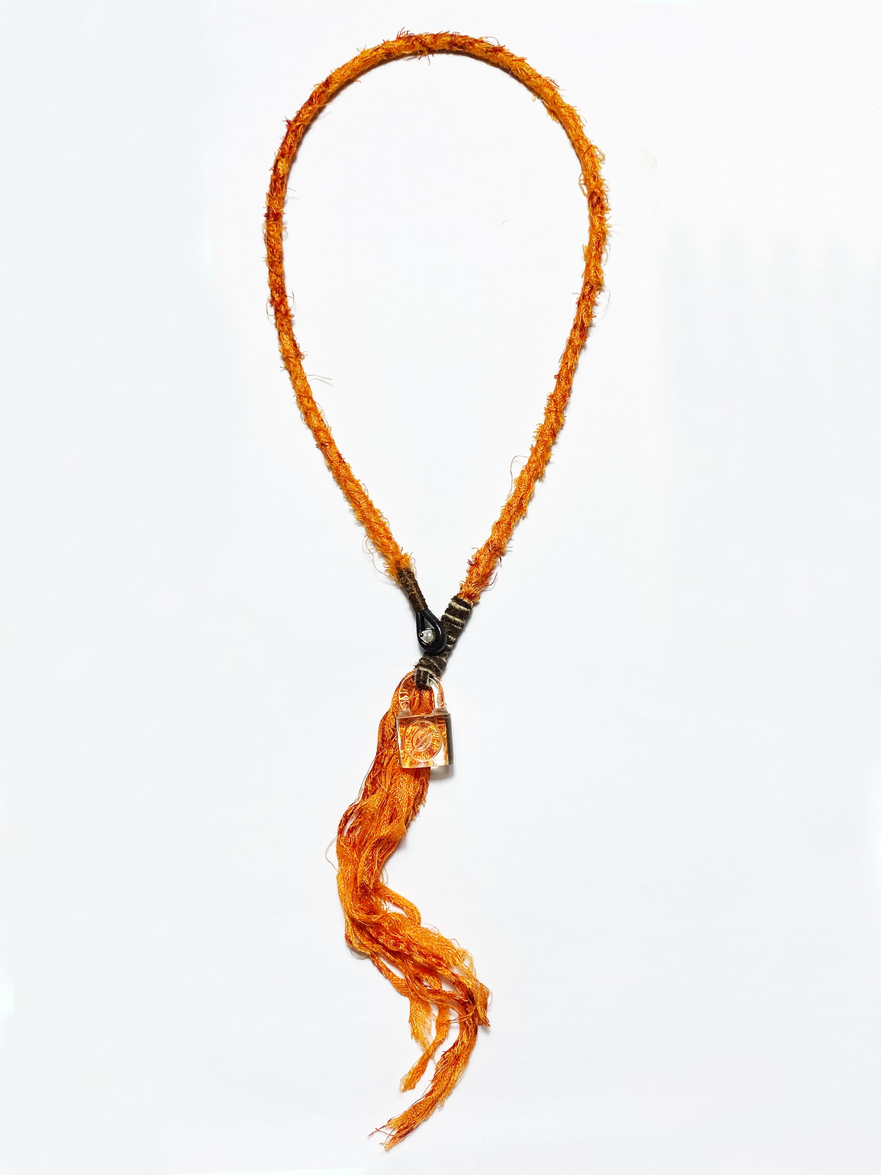 Padlocked Bandana Necklace - Orange