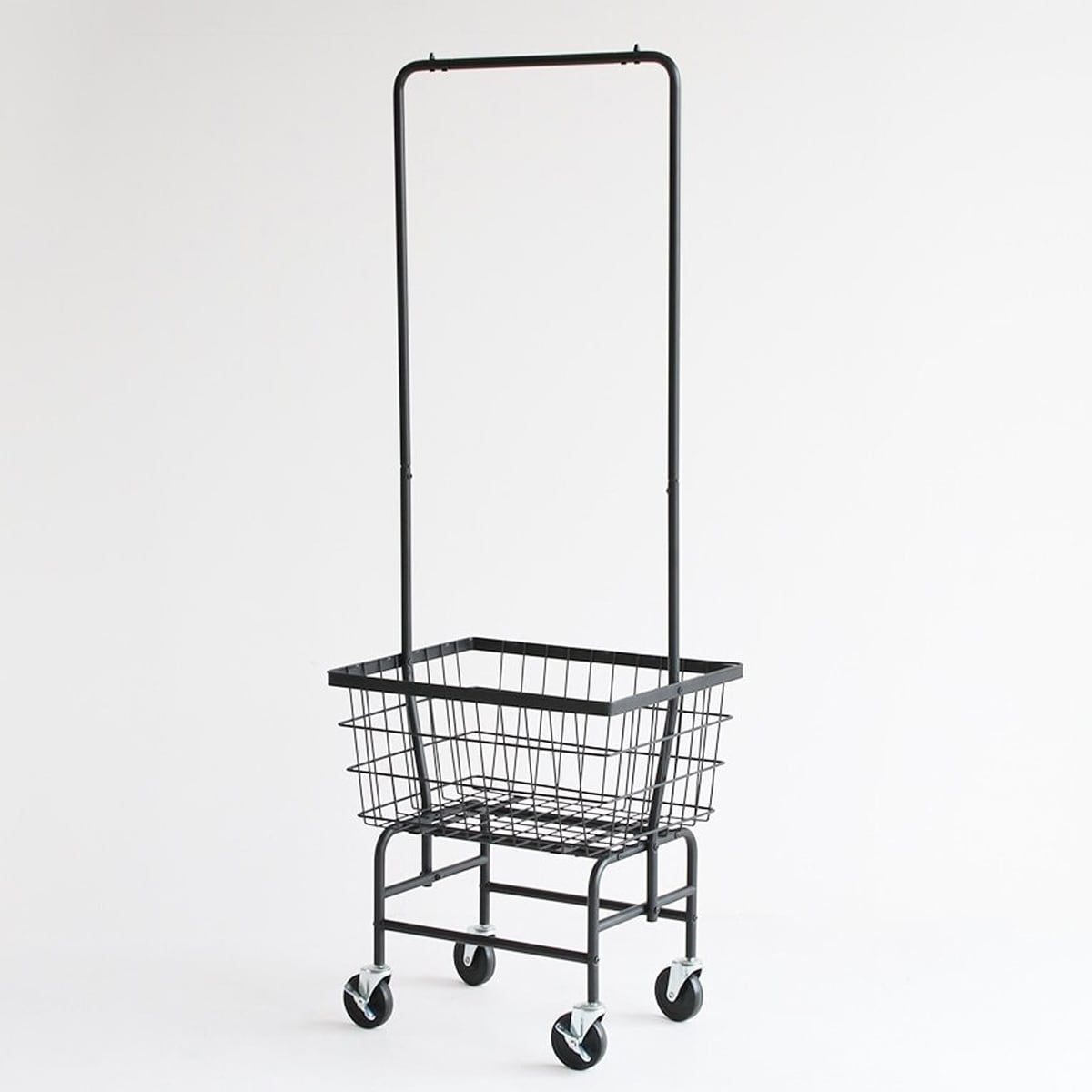 カートハンガー コートハンガー ハンガー スチール ワゴン ランドリー ボックス 棚付き コンパクト