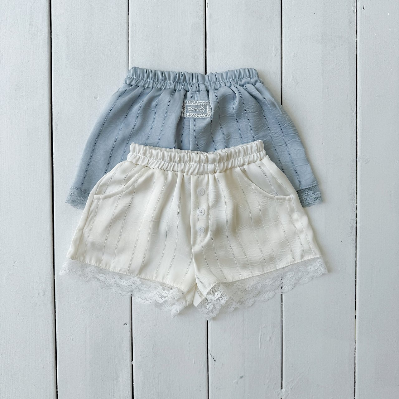 [ELLYMOLLY] Easy Button Lace Pants / [엘리몰리] 이지단추레이스팬츠