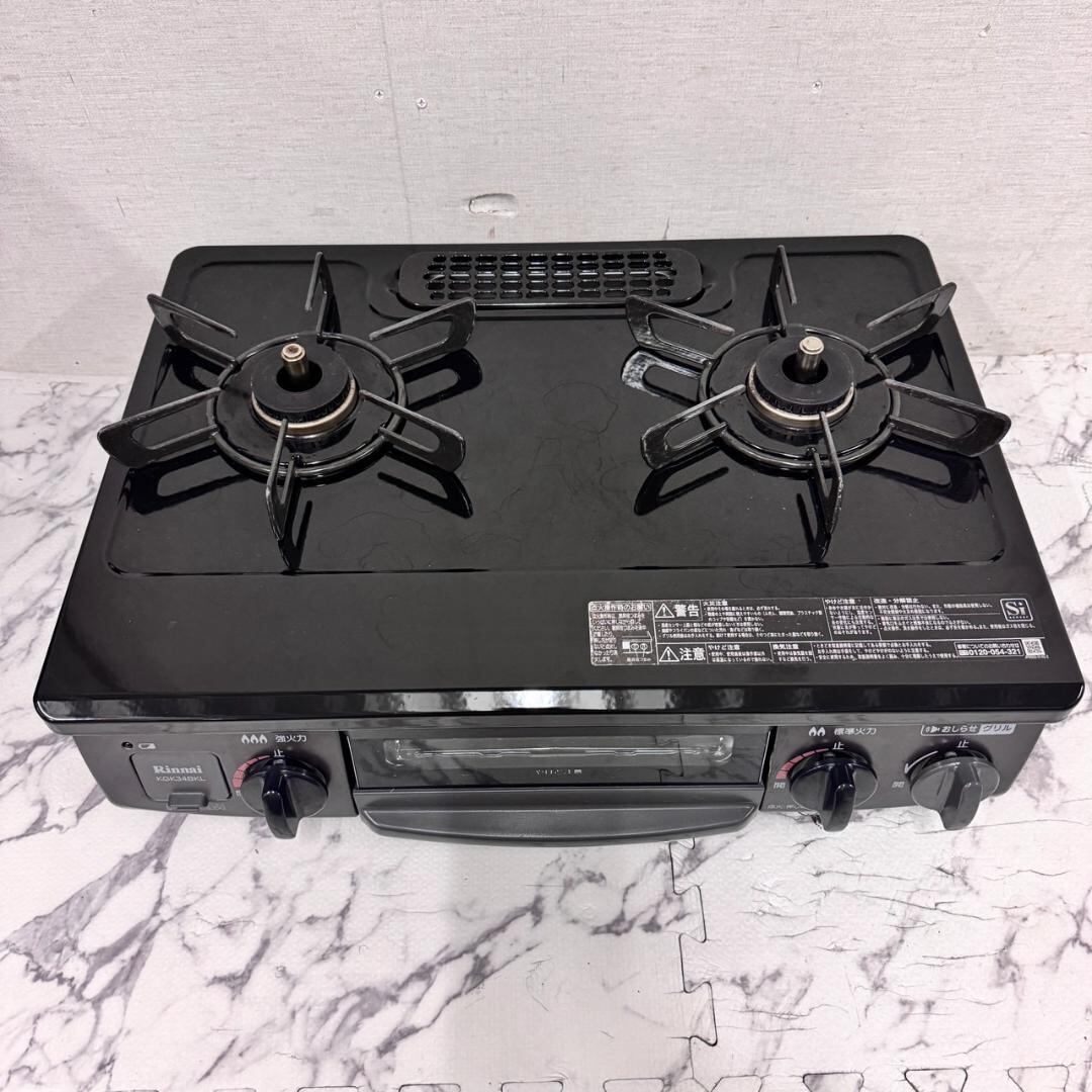 17639 都市ガスコンロ 左強火 水なし片面焼き Rinnai 