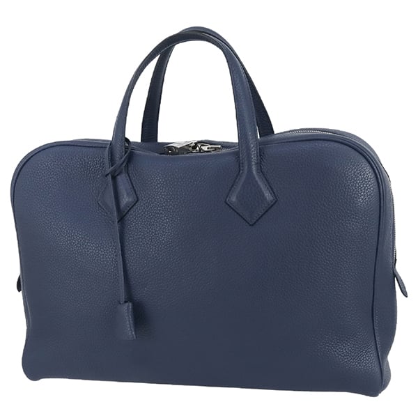 エルメス ヴィクトリア2 白 12H ダークブラウン ビジネスバッグ □P刻印 