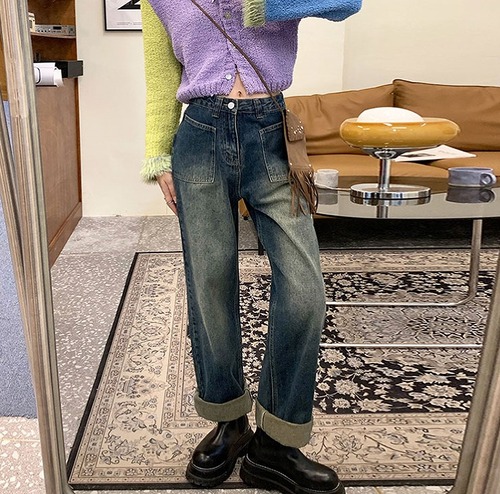 【大きいサイズS-4XL】【秋冬新作】復古ジーンズ#sertv-213387