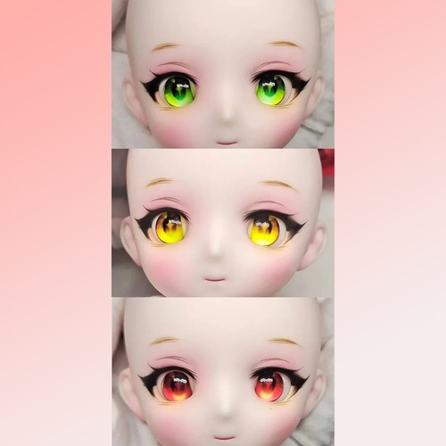 ドールアイ 12mm 14mm アクリル アニメアイ TypeD カスタムドール BJD ドレスアップ 眼球 目パーツ キラキラ