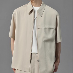 ドレープアイスシルク風カジュアルシャツ　0638