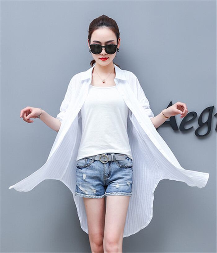 韓国ファッション 着やせ効果抜群 女性 細い部分 カーディガン コート シャツ ブラウス