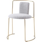 チェア スチール メッキ加工 アンティークゴールド色 ポリエステル