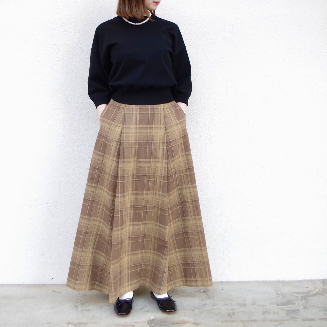 SINME  ハーフスリーブニット　ブラック