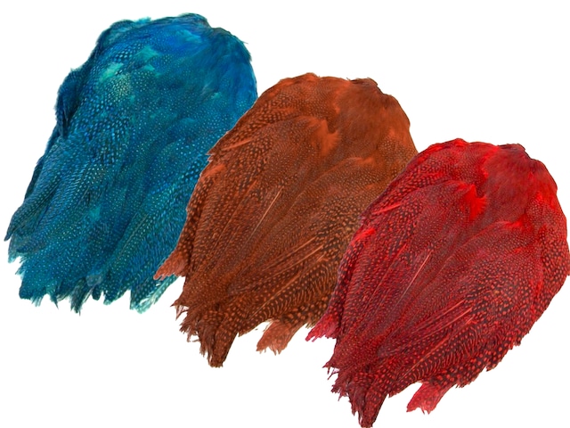 Guinea Fowl Complete Skin / Dyed RED