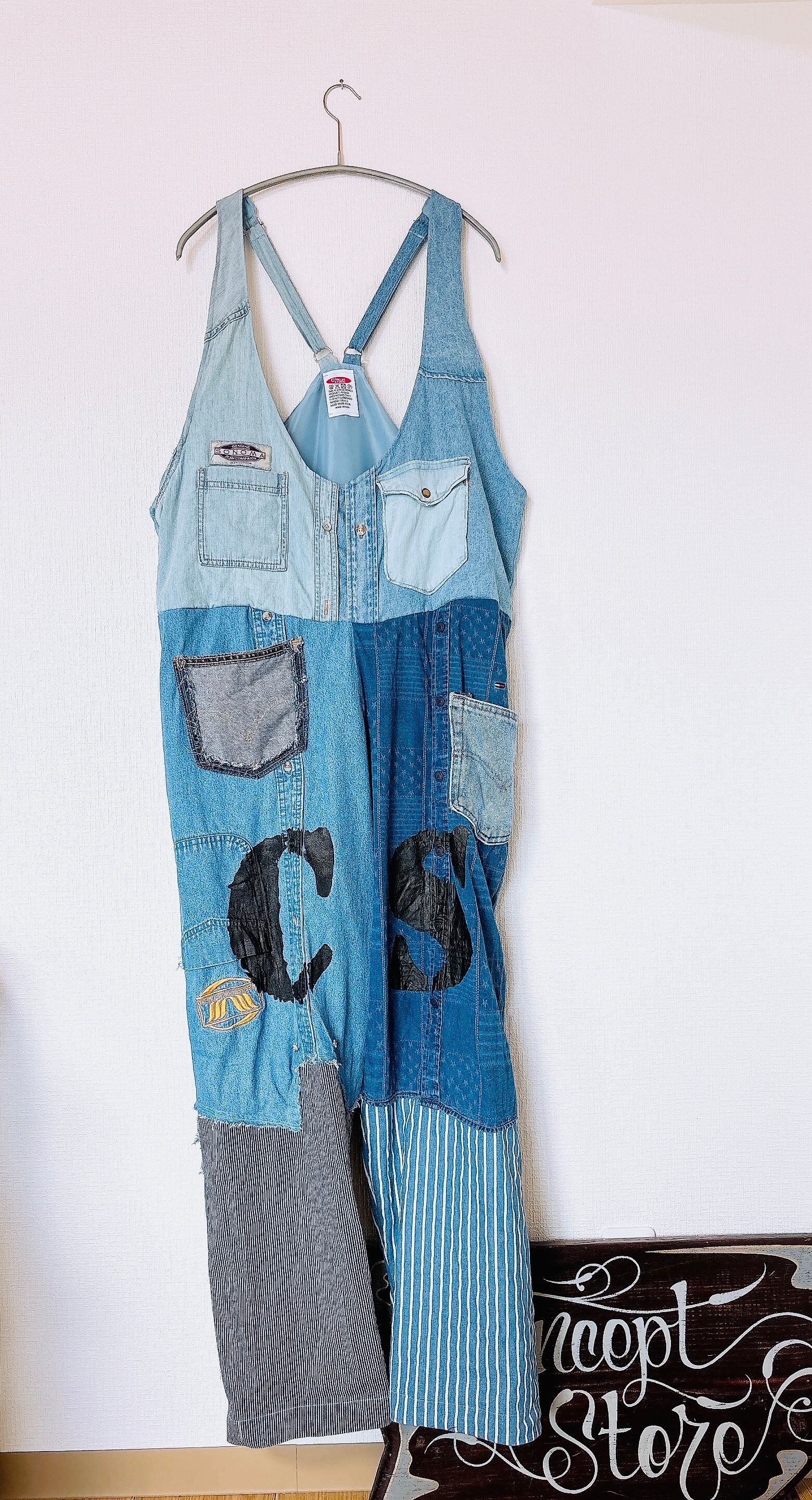 Denim shirt overalls