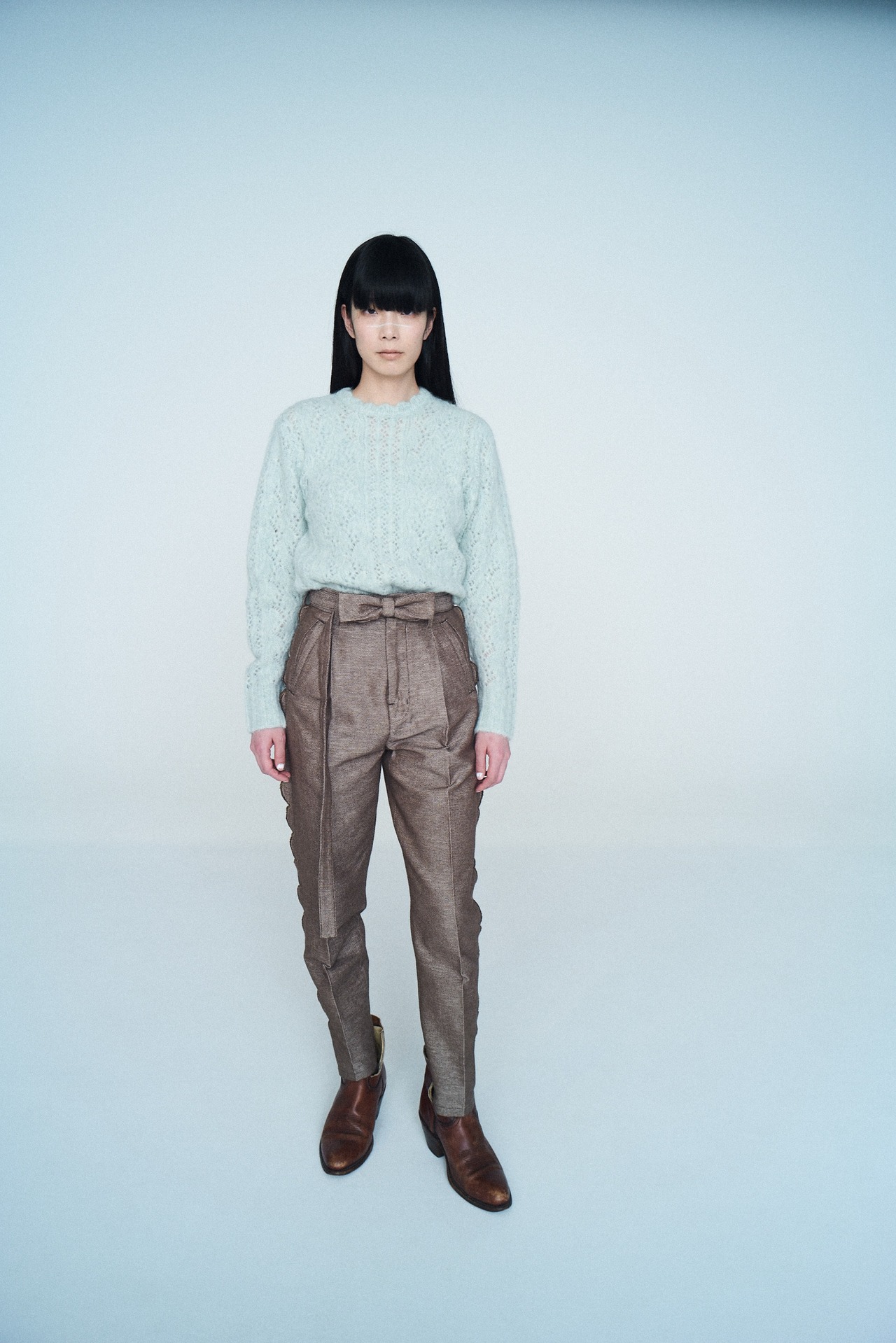 jonnlynx/JL225-KN1050 MOHAIR SUKASHI KNIT PULL OVER Green