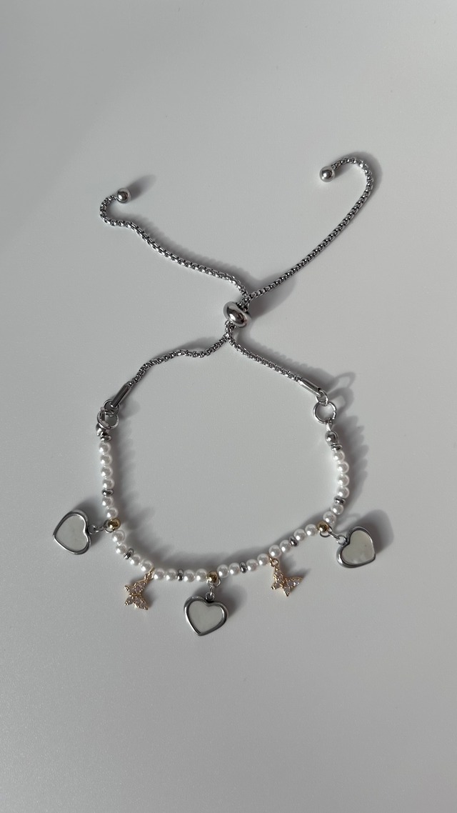 shell perl silver bracelet