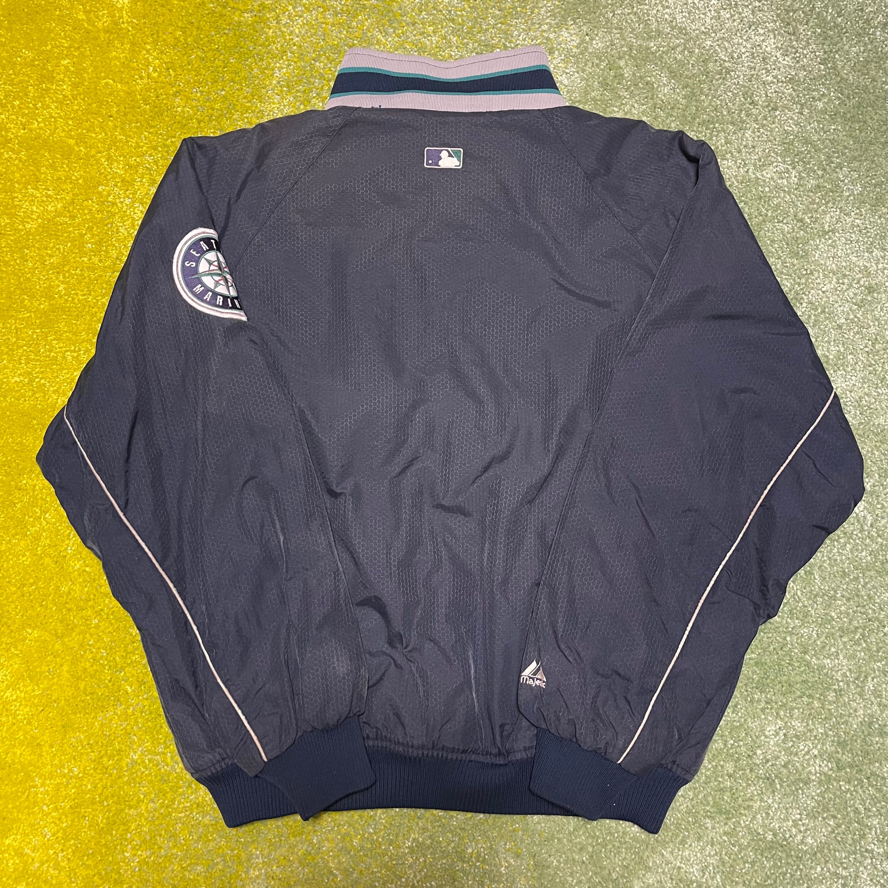 マリナーズ マジェスティック ナイロンジャケット スタジャン ネイビー