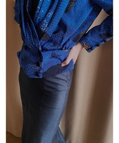 shiny black mermaid maxi skirt-3398-4