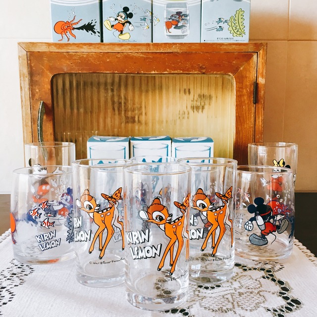 プロダクション時代のディズニー キリンレモン ノベルティグラス レトロ雑貨 チェリッシュ プロダクション時代のディズニー キリンレモン ノベルティグラス レトロ雑貨 チェリッシュ