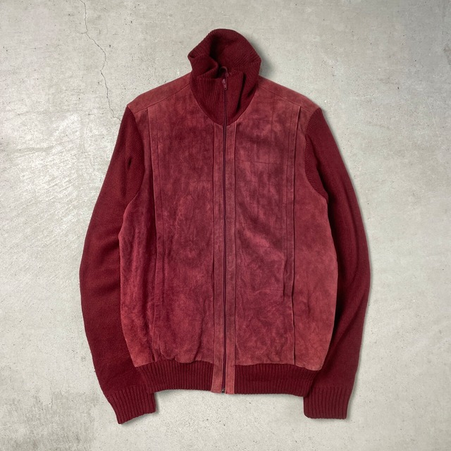Boulevard スエードレザージャケット レザーブルゾン ニット切り替え 