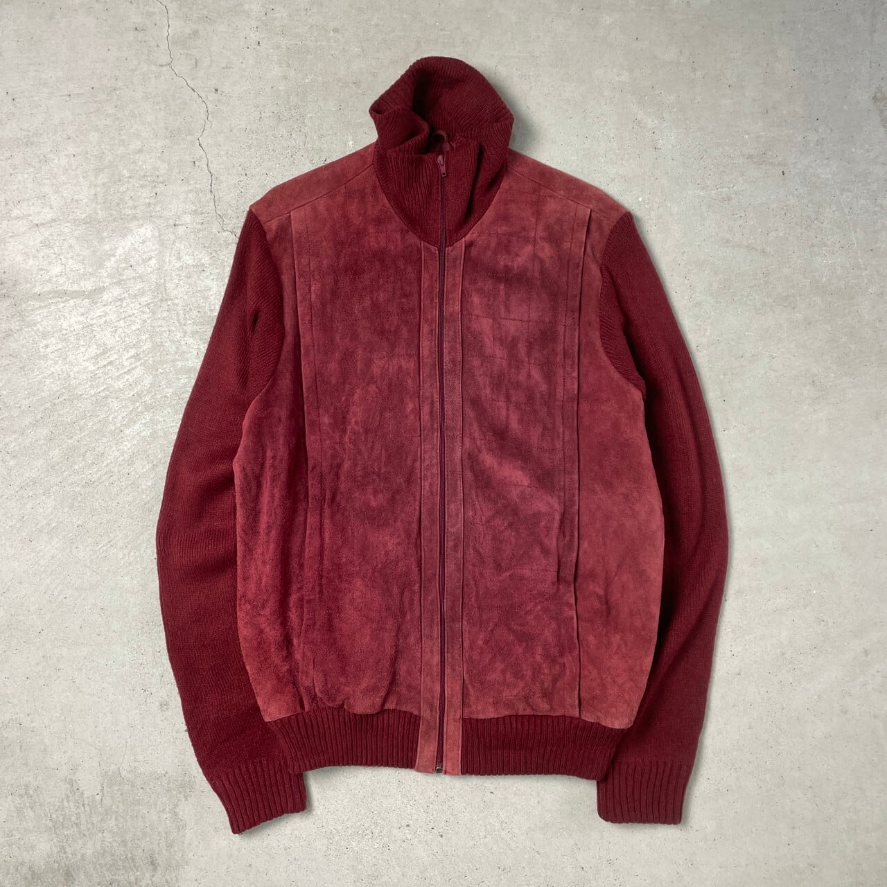 Boulevard スエードレザージャケット レザーブルゾン ニット切り替え 