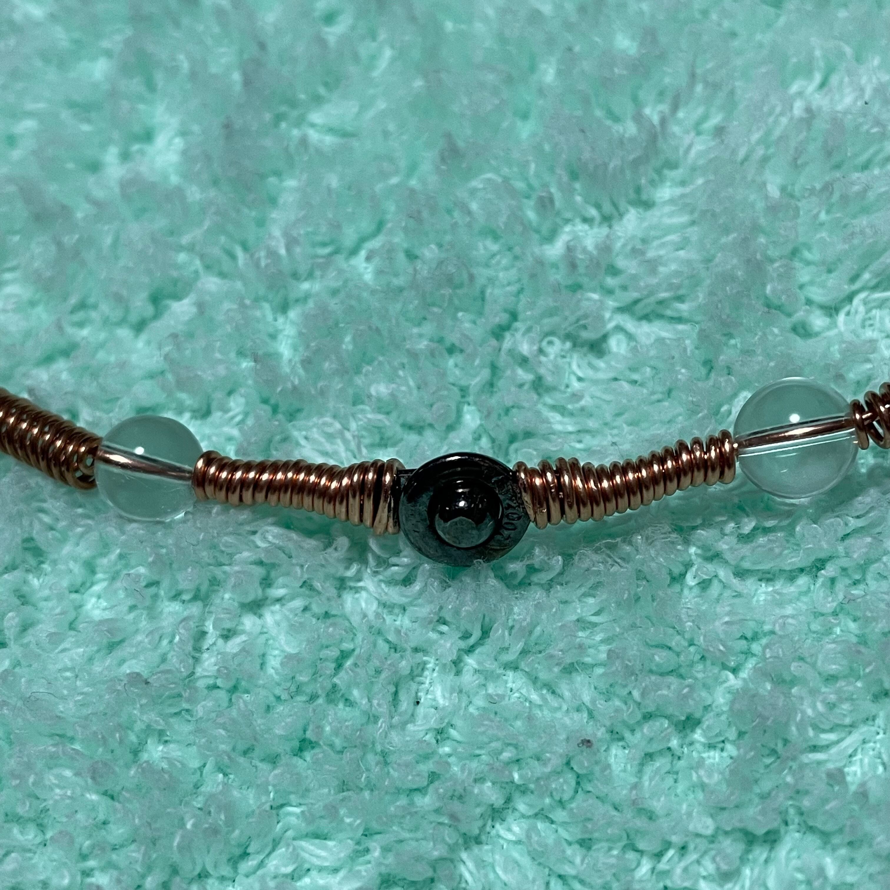 5G 電磁波対策グッズ ハンドメイド パワーストーン ネックレス 銅線