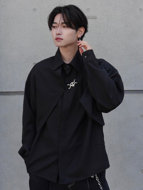 【ALUDE SELECT】metal switching color shirt（2color）