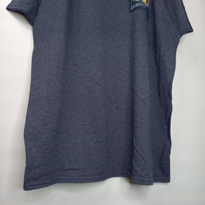 ギルダン　クルーネック　プリントT　企業ロゴ　オーバーサイズ　ネイビー　XL