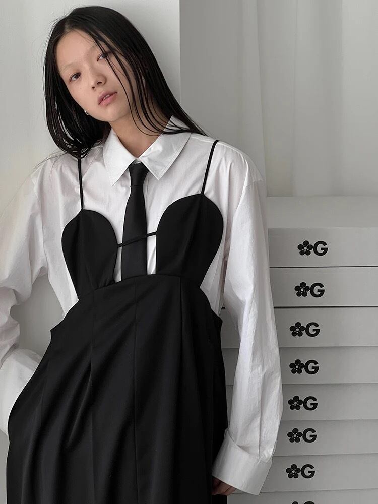 2素材 / ビスチェ風ワンピース