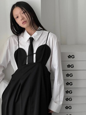 2素材 / ビスチェ風ワンピース