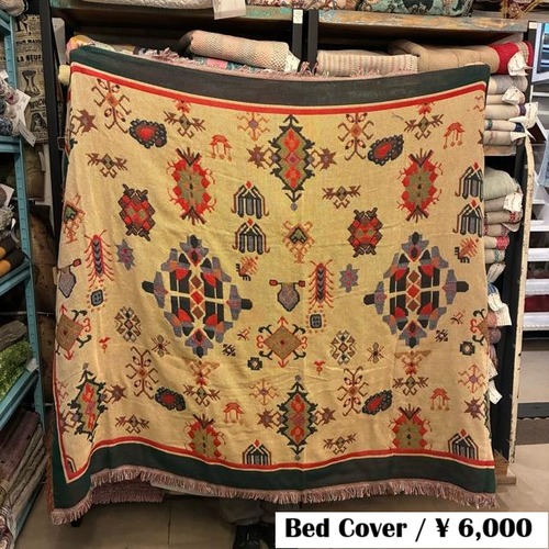 TOPANGA Homefurnishing Tribal throwket H 130×180cm　トライバルスローケット　H　ベージュ　ソファカバー　ベッドカバー　ブランケット　マルチカバー